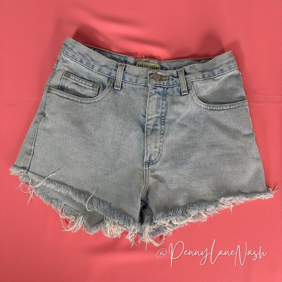 Guess Pants - Vintage Guess Frayed Hem Jean Shorts Lightwash Size 29